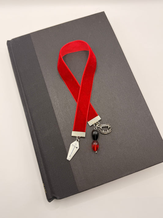 Velvet Ribbon Bookmark: Red Vampire