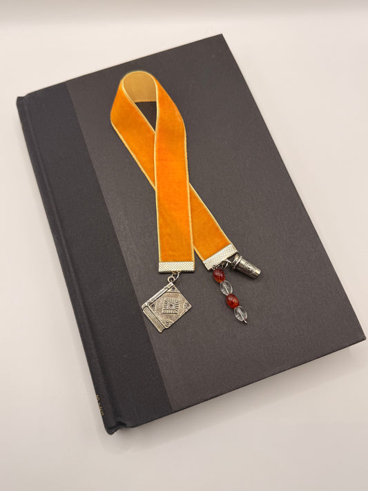Velvet Ribbon Bookmark: Books & Coffee