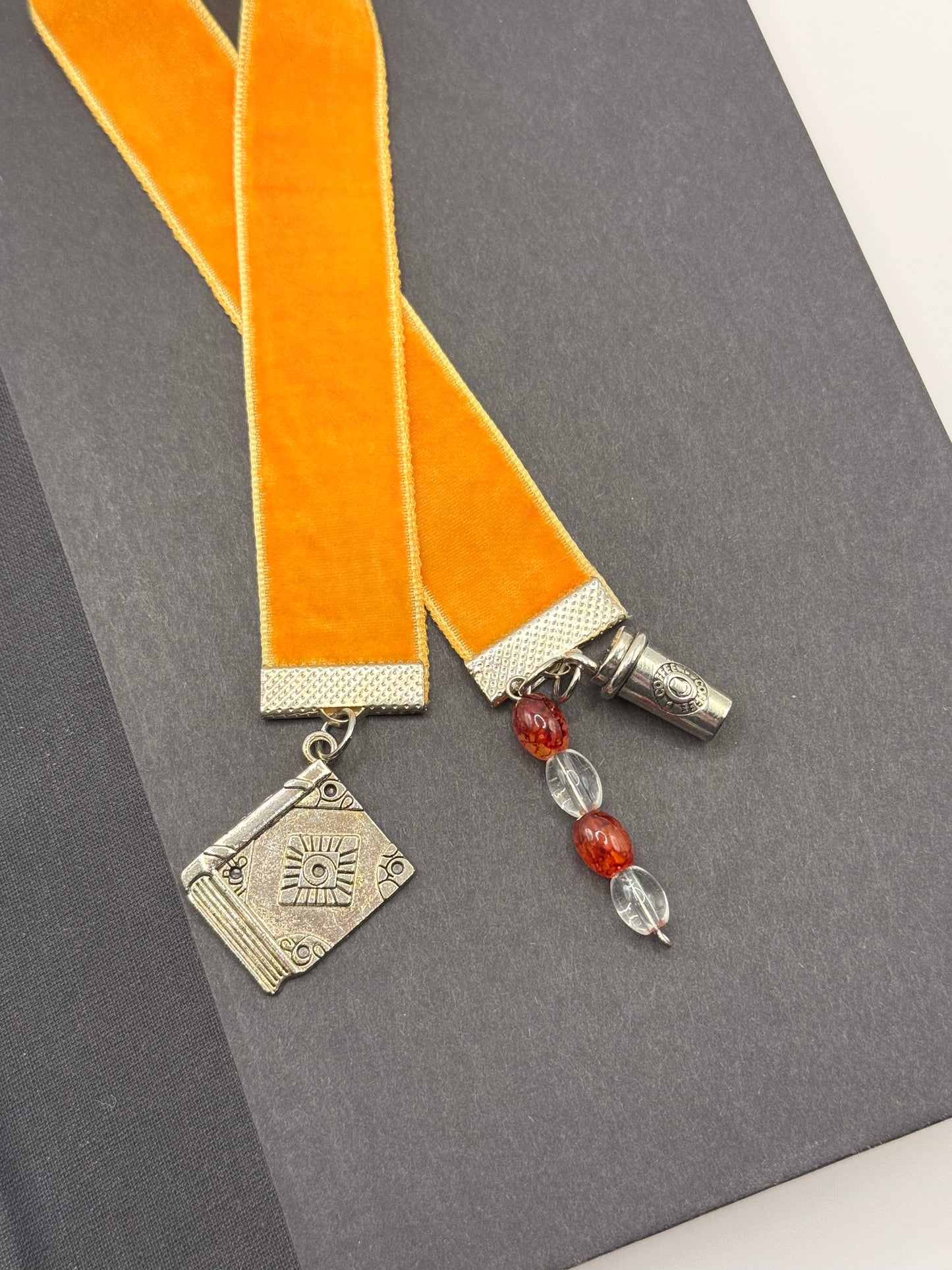 Velvet Ribbon Bookmark: Books & Coffee