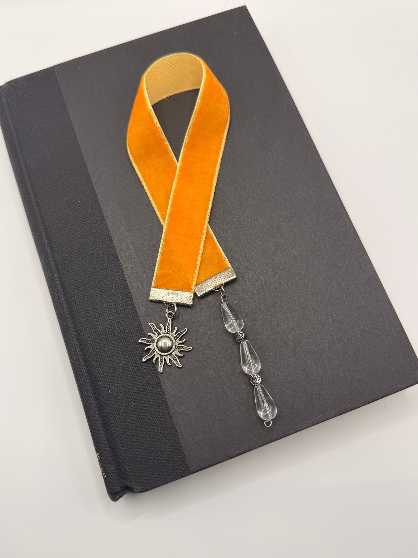 Velvet Ribbon Bookmark: Gold Sun