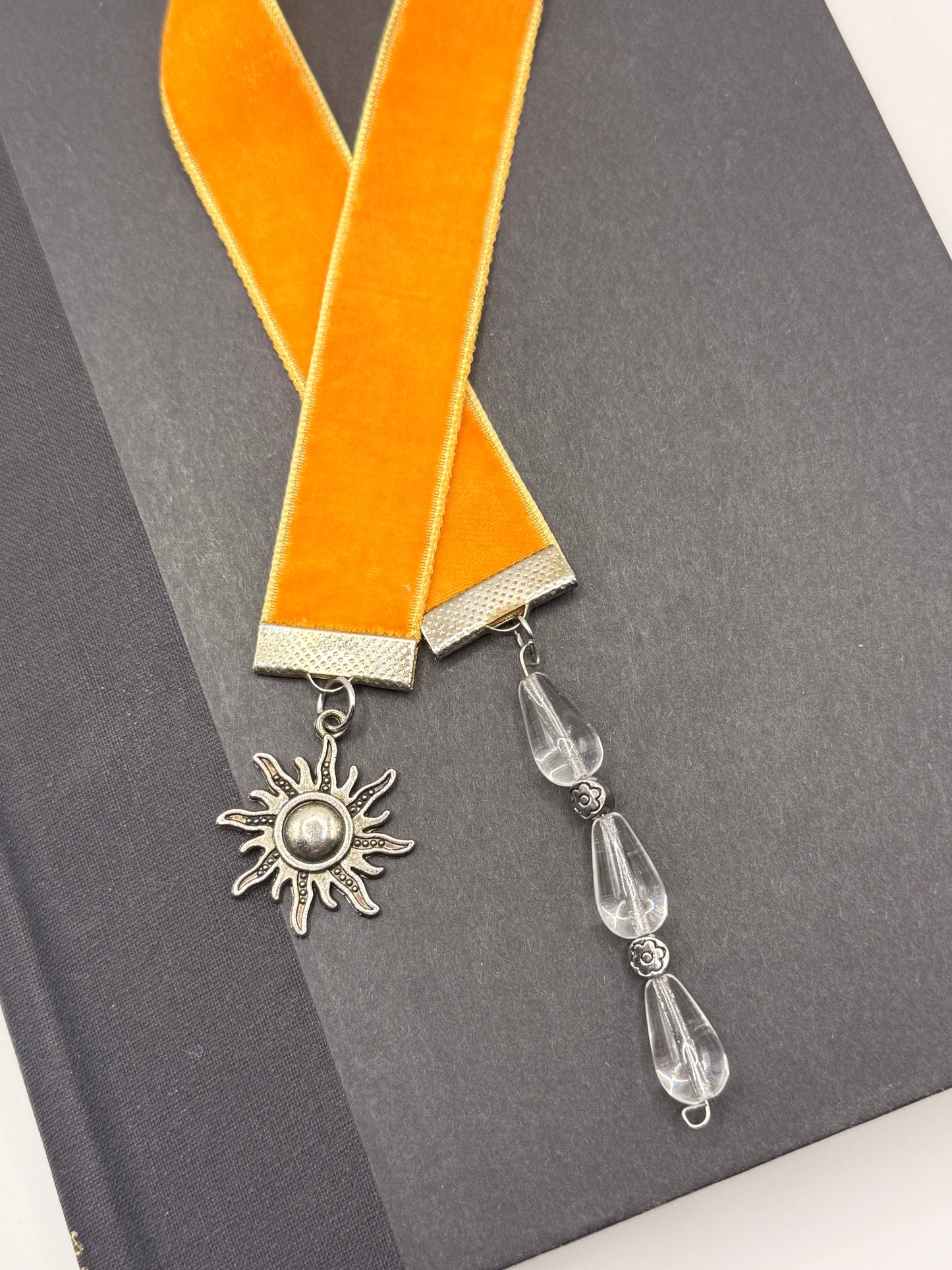 Velvet Ribbon Bookmark: Gold Sun